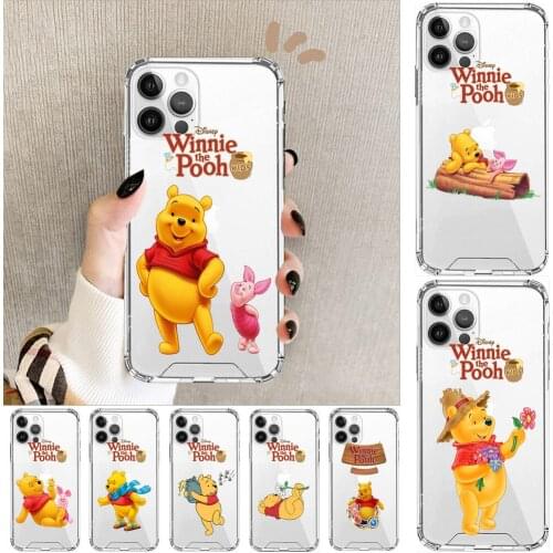Winnie the Pooh Honey Anime Style Phone Case cover For iphone 12 pro max 11 8 7 6 s XR PLUS X XS SE 2020 mini Transparent cell