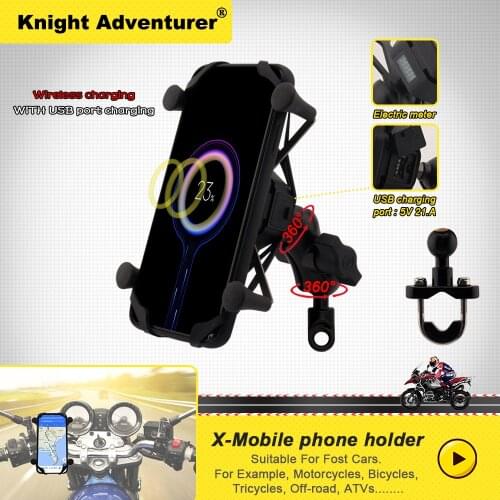 12V Motorcycle Phone QC3.0 USB Qi Fast Charging Wireless Charger Bracket Holder For BMW YAMAHA SUZUKI KAWASAKI Aprilia HONDA