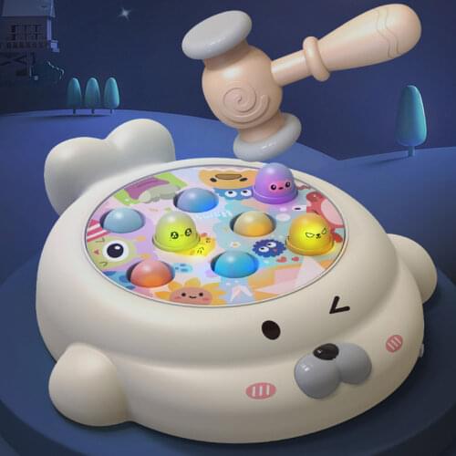 Montessori Knocking Hamster Toy Early Education Knock Toy Seals Whack-A-Mole Game Cartoon Kids Toy Funny Knock Baby Toy