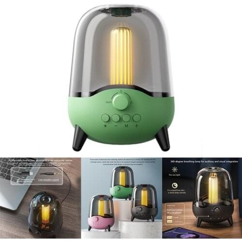 Breathing Light Bluetooth Speaker, 10D Surround Sound 40W High-Power Bluetooth Speaker for Parties and Homes