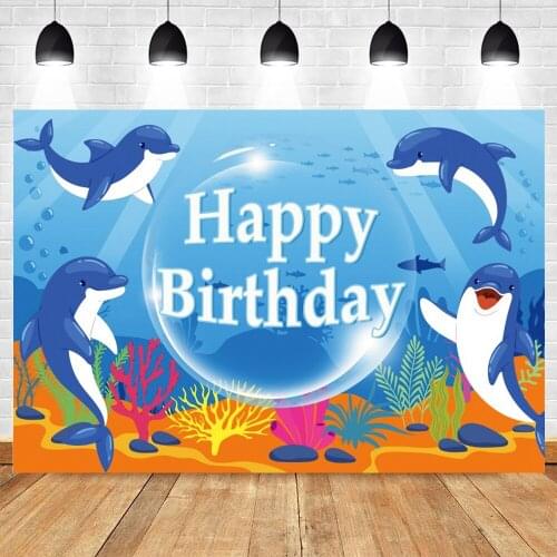 Yeele Baby Birthday Backdrop Seabed Shark Fish Portrait Party Decor Background Photographic Photography For Photo Studio Props