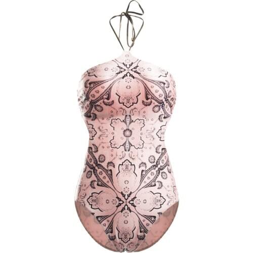 July Sand High-end Sexy One Piece Swimsuit Women geometric Bathing Suit Lady Backless Swimwear