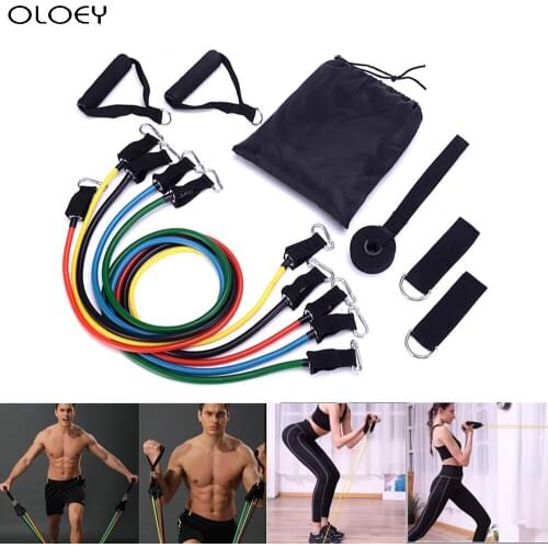 High Quality Resistance Bands Set Yoga Exercise Fitness Band Rubber Loop Tube Bands Gym Fitness Exercise Pilates Yoga Brick Bag