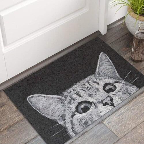 Cat Front Door Mat Outdoor Mud Absorbent Welcome Mat Entrance Door Mat Rug Carpet Outside Patio/Inside Entry Way Anti-Slip