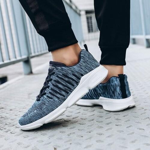 Black Sneakers Solid White Fashion Knitting Casual Shoes Men Leisure Sports Black Mens Sneakers 2020 For Mens Causal