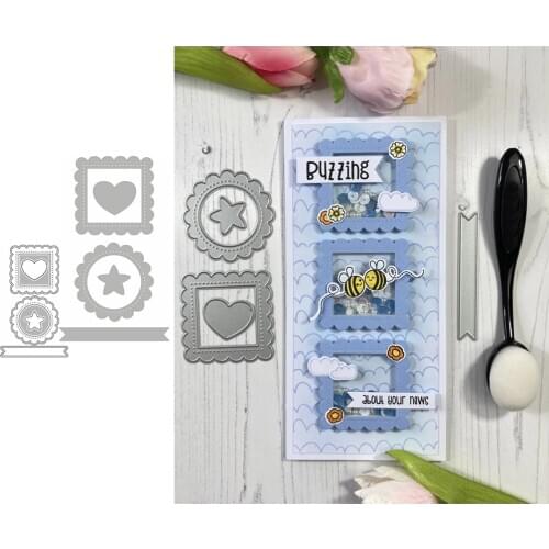Square Circle Stitch Heart Cutting Dies Metal Stencils for DIY Scrapbooking Photo Album Paper Cards Craft Decor New 2020 Die