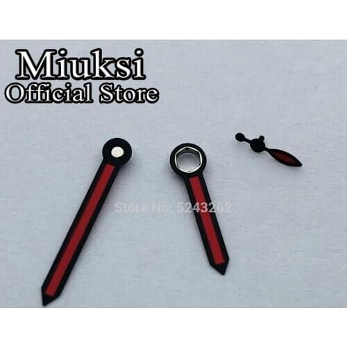 Miuksi black red watch hands fit ETA 6497 6498 or Seagull ST3600 ST3620 series movement