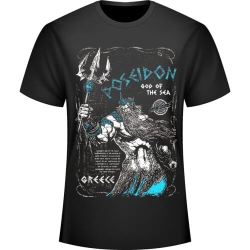 Fashion Design Ancient Greek God of The Sea Poseidon Image Mens T-Shirt. Summer Cotton Short Sleeve O-Neck Unisex T Shirt New