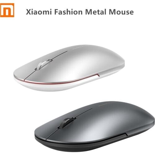 Xiaomi Fashion Metal Mouse Portable Wireless Game Mouse 1000dpi 2.4GHz Bluetooth Link Optical Mouse Mini Mouse For PC Computer