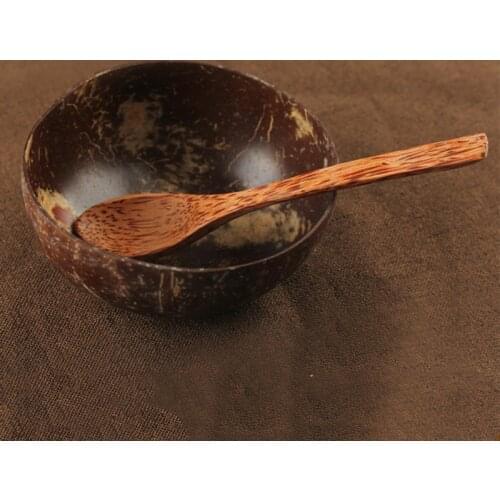 Natural Coconut Bowl Spoon set Creative Coconut Shell Fruit Salad Noodle Rice Bowl Wooden bowl Tableware restaurant kitchen