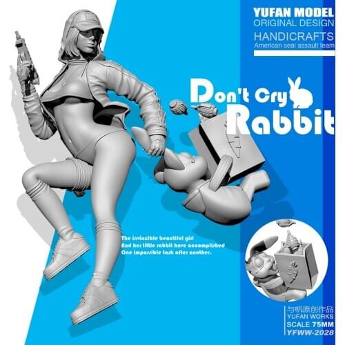 YUFan Model 1/24 Resin Kits Cool goddess rabbit resin soldier self-assembled YFWW-2028