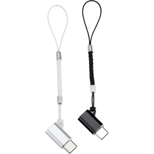 Wholesale bundle/10PCS Mobile phone adapter manufacturer Type-c adapter to Micro female rotor lanyard keychain Android adapter