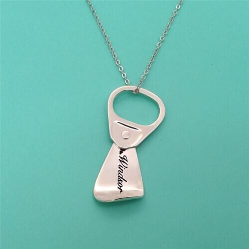 Custom S925 Sterling Silver Necklaces Zip-top Pendant Lover Necklace Engraved Name Silver Necklace Women Men Memorial Best Gift