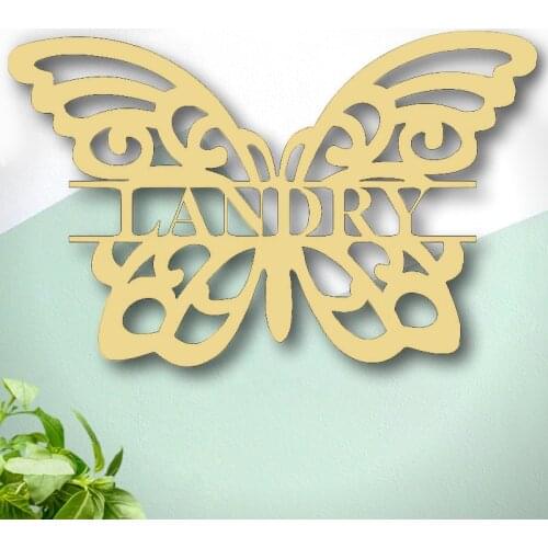 Personalized Name Unique Style Necklaces Pendants Customized Jewelry Big Butterfly Nameplate Choker Necklace For Women Gifts