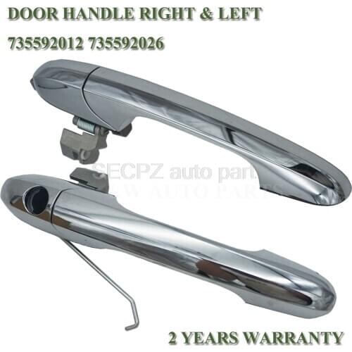Pair for Fiat 500 C Left & Right Outer Door Handle 735592012 735485876 735592026 735485872 Chrome