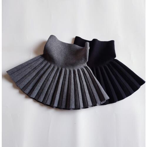 Girls Pleated Skirts 2019 Autumn Winter Kids TuTu Skirts Cotton knitting Solid Children Skirt Girls Clothing 2-8 Year