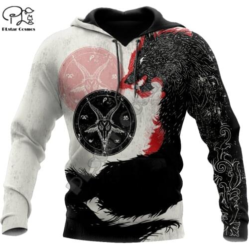 PLstar Cosmos Animal Wolf Hunting Fenrir Tattoo Tracksuit Pullover NewFashion 3DPrint Men/Women Casual Jackets Zipper Hoodies S6