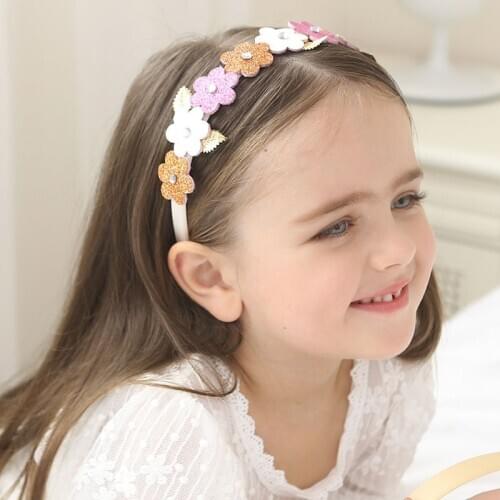 Oaoleer Flower Hair Bands Sweet Cherry Star Head Bands For Girls Kids Glitter DIY Handmade Hair Accessories Knot Headwear Girls