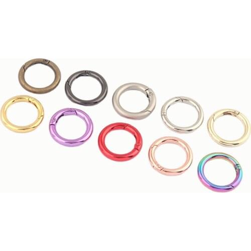 Rainbow Spring Round Ring Gate Snap Hook Purse Bag Making Handbag Hardware Trigger Clip Buckles Dog Collar Supply Jewelry Charm