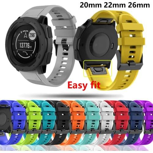 For Garmin fenix 6 6s 6x pro Solar Smart Watch Strap Silicone Band Fenix 5X 5 5S Forerunner 935 945 Mk2S S60 Quick Release Strap