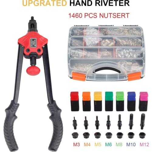 Hand Threaded Rivet Nuts Guns Riveter of Sleeve Nuts Rivnut Tool For Auto M3/M4/M5/M6/M8/M10/M12 Hand Riveter Manual Rivet Tools