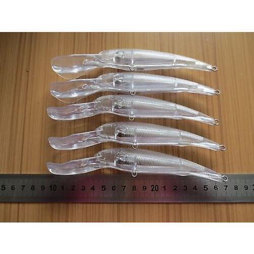 5pcs Unpainted Crankbait Hardbaits Fishing Lure Body 6 1/2 Inch 7/8 OZ Blank lures JS#219