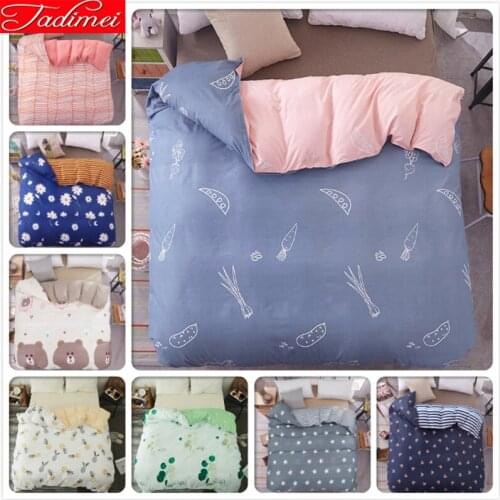 Blue Pink AB Side 1 pcs piece Duvet Cover Adult Kids Child Soft Cotton Quilt Comforter Bedding Bag Single Double Queen King Size