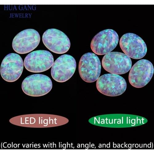FI04 Opal Loose Stones Oval Shape Base Cabochon Created Opal Beads Semi-Precious Stones For Jewelry Making 3x5mm-10x14mm