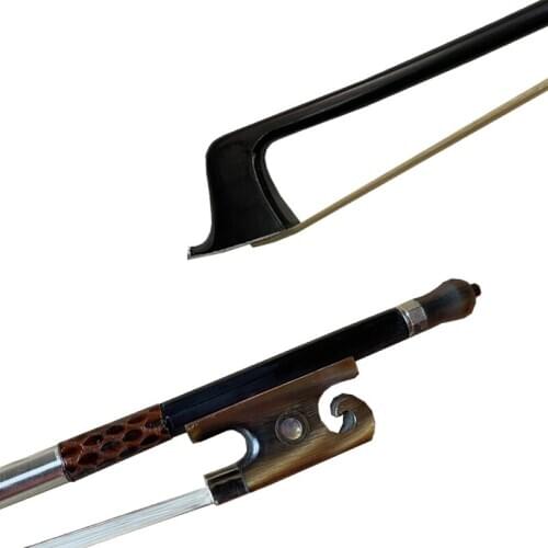 Free Shipping New black Carbon fiber violin bow 4/4 full size Ox horn frog HIGH quality white horse hair