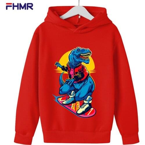 New autumn Fashion girl Sweatshirt Casual Print Long Sleeve Dinosaur hoodies Sportwear Tops toddler boy clothes Hip hop Pullover