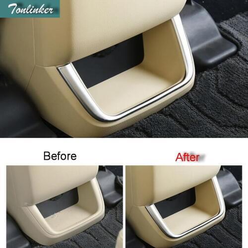 Tonlinker 1 PCS DIY Car styling ABS chrome Rear air conditioning vent light box Stickers for TOYOTA HIGHLANDER 2015 accessories