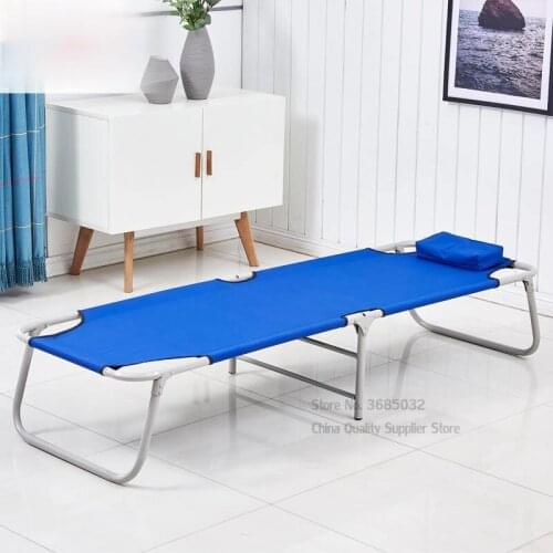 Folding Single Bed Metal Frame Strong Bearing Outdoor Beds Foldable & Portable Furniture for Camping Hicking Office Nap