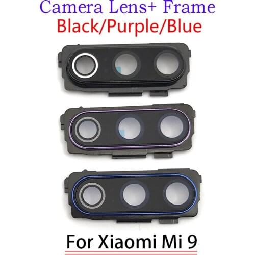 For Xiaomi Mi 9 New Back Rear Camera Glass Lens Cover With Frame Holder Replacement Parts