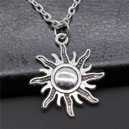 Fashion 2 Colors 28x25mm Sun Charms Pendant NecklaceFor Women Jewelry Gift Dropshipping Products