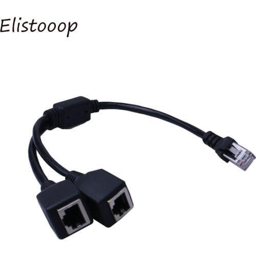 1 to 2 Socket LAN Ethernet Network RJ45 Plug Splitter Extender Adapter Connector