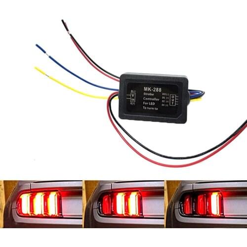 1pc Car For taillamp Front or Rear Turn Signal Light 3-Step Sequential Dynamic Chase Flash Module Boxes 12V 21W