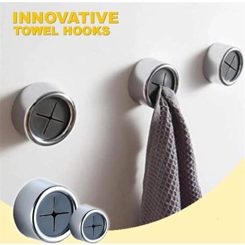 1PC Invincible Hook-free Towel Hook Free Punch Towels Hooks Kitchen Bathroom Door Hook Home Towel Atorage Bathroom Accessories