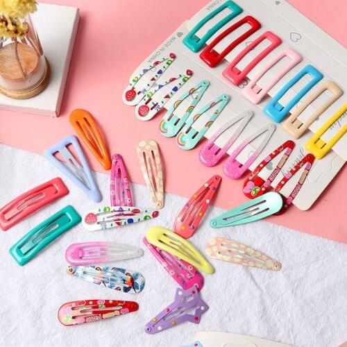 10Pcs Cute New Girls Hairpins Colorful Waterdrop Shape Hair Clips Hair Claw Women Kids Fashion Side clip Hair Accessories Gi
