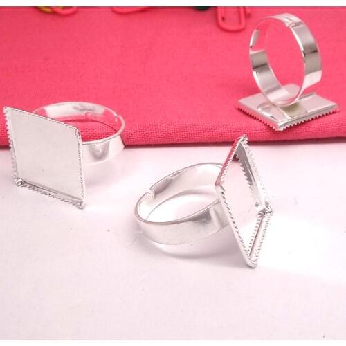 10X with inner 15mm Fashion Ring A square tooth disc ring stone diy manual accessories wholesale