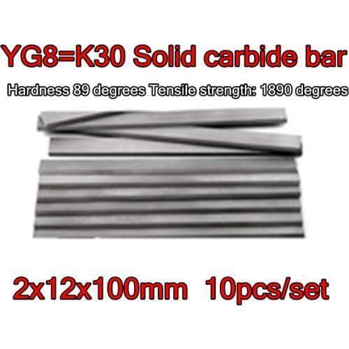 2.0*12*100mm 10pcs/set YG8=K30 Solid carbide bar Turning tool Hardness 89 degrees Tensile strength: 1890 degrees