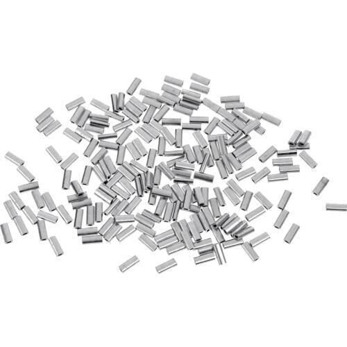 200pcs Fishing Wire Single Barrel Crimp Sleeves Aluminum Tube Connector 3 Sizes Water Sport Fishing Tools