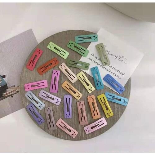 2021 Matte surface 3CM Paint Square Cip Dog Hair Clip BB Hairpin Teddy Frosted Pet Headdress Accessories 100pcs/lot