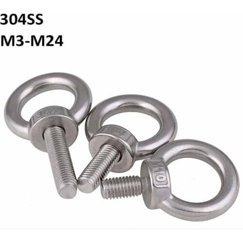 304 Stainless Steel Eyebolts For Lifting M3 M4 M5 M6 M8 M10 M12 M14 M16 M18 M20 M24