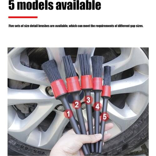 5pcs Car Detailing Brushes Auto Cleaning Wheels Tire Interior Dashboard Air Outlet Clean Brushes Tools Car Wash Accessories