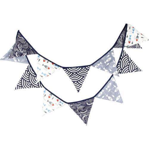 50pcs 3.2M Black Sea Fish Waves Birthday Party Favor Theme Decoration Bunting Banners Home Fishes Garland ZA6581