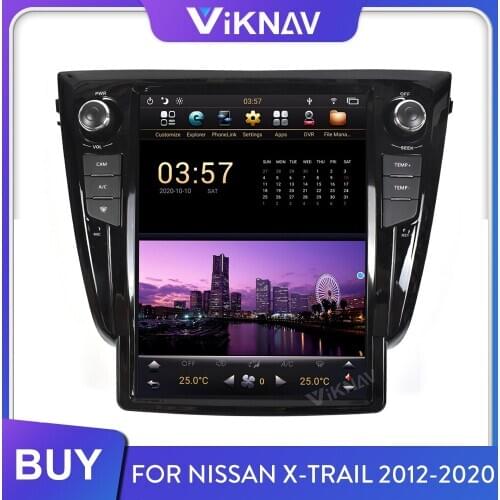 2din android car radio for nissan x-trail 2012-2020 android auto stereo receiver gps navigation head unit hd touch screen 12.1