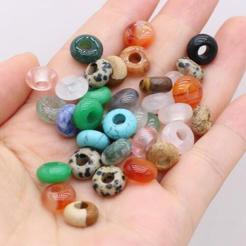 10pcs/lot Natural Agates Stone Beads Big Hole Abacus Shape Loose Beads for Making DIY Jewerly Necklace Bracelet Earrings 5x10mm