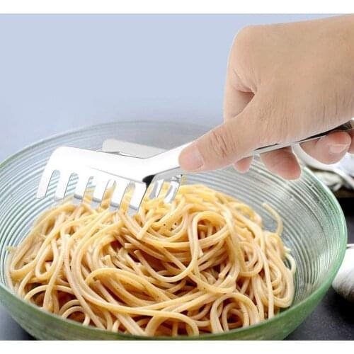 Stainless Steel Food Holder Clamp Food Tong Eco-friendly Rust-proof Bread Clip Pastry Clamp Barbecue Supplies for Household