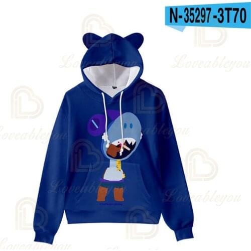 Kids Hoodies Leon Shooting Game Shark Leon 3D Printed Hoodie Sweatshirt Boys Girls Harajuku Cartoon Jacket Tops Teen Clothes