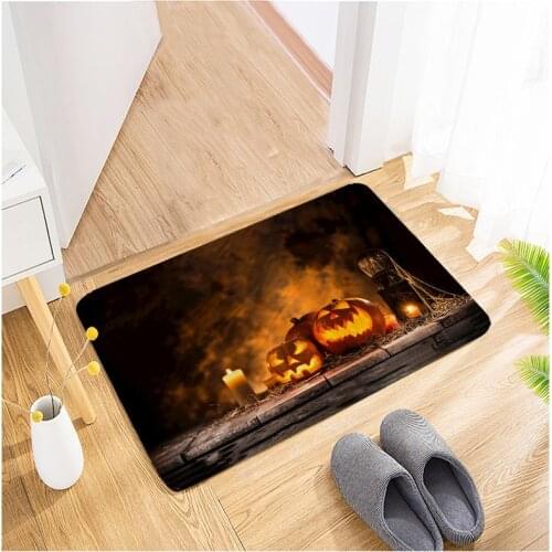 Halloween Doormat Multi-purpose Absorbent Non-Slip Blanket Creative Printed Door Mat Carpet for Kitchen Bedroom Bathroom Decor